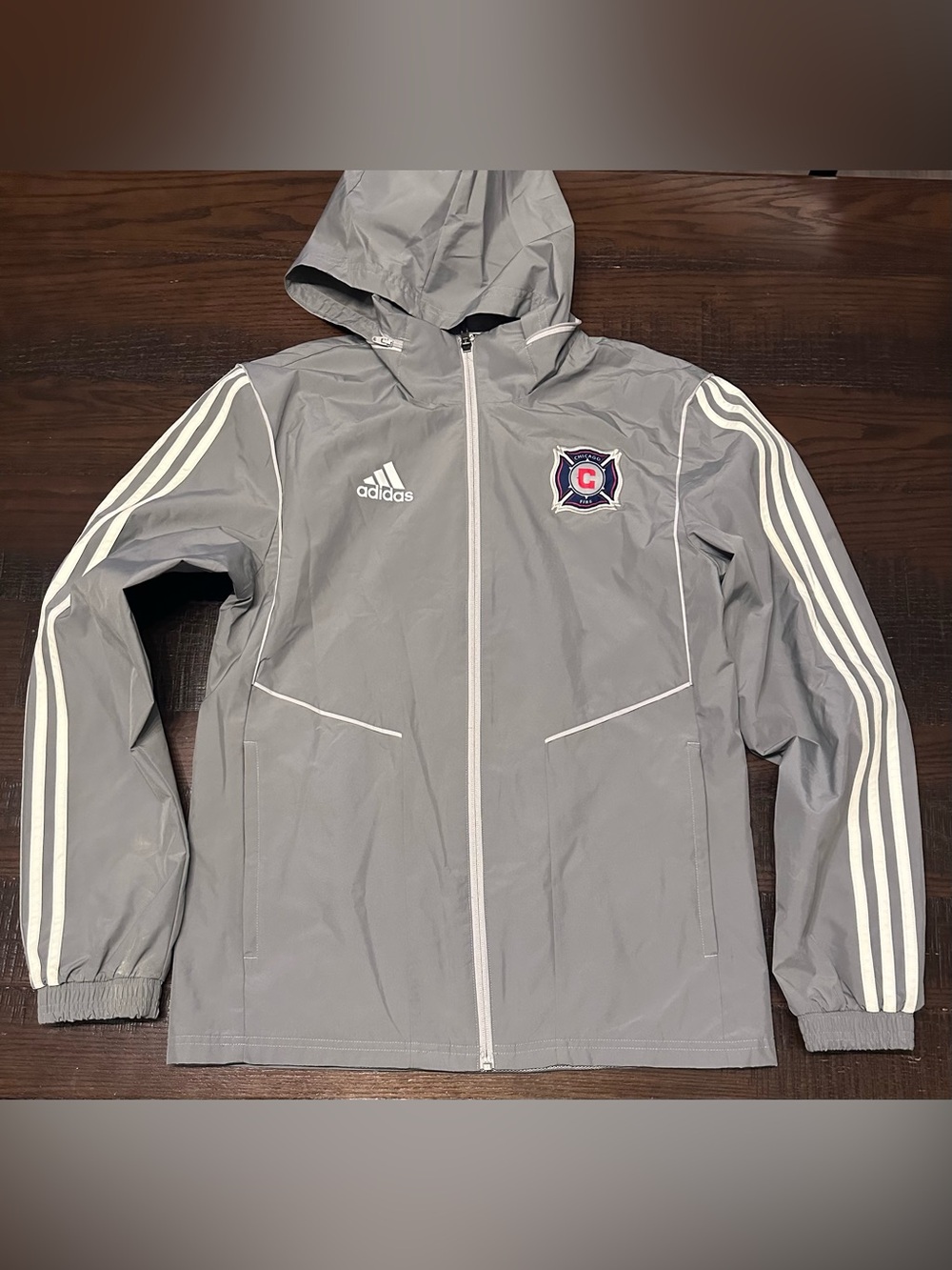 Vintage Adidas Chicago Fire Windbreaker Rain Training Jacket Full Zip Size Small